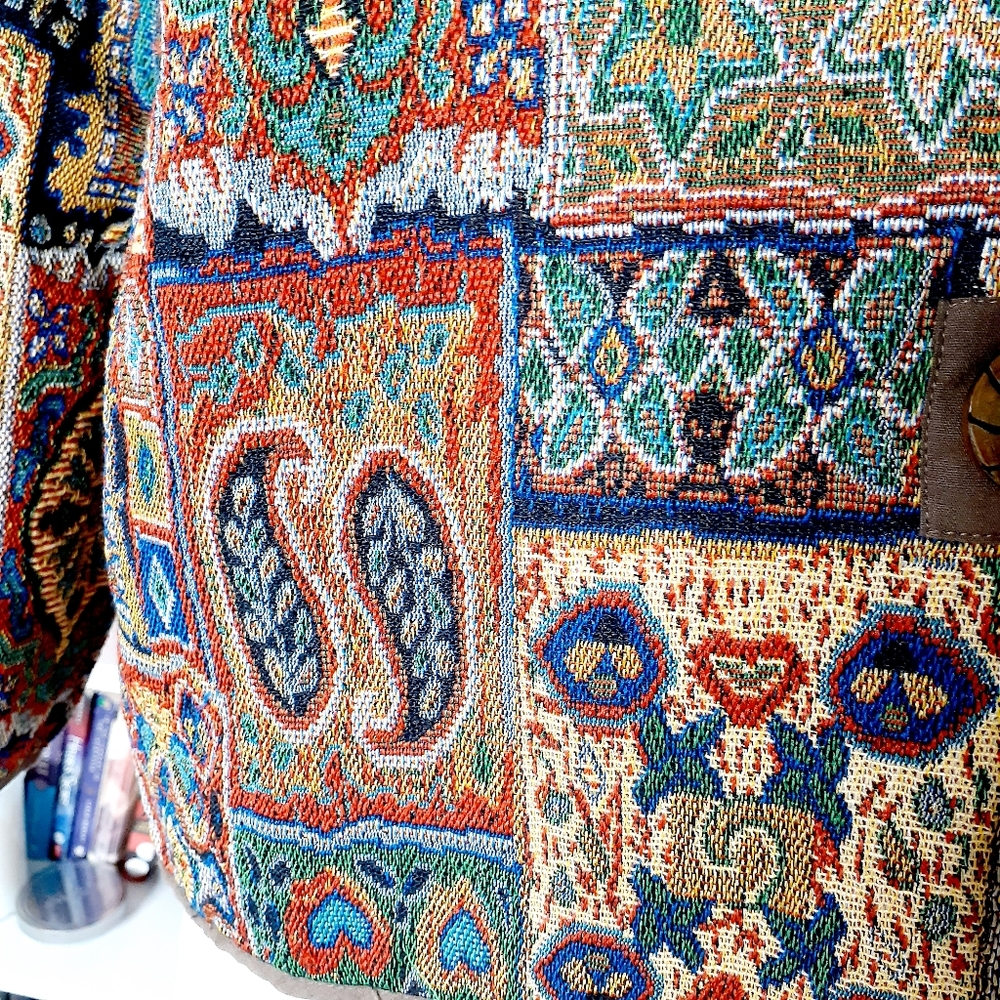 VTG Two Twenty Collection Elephant Print Tapestry Jackets P845 - Picture 6 of 9